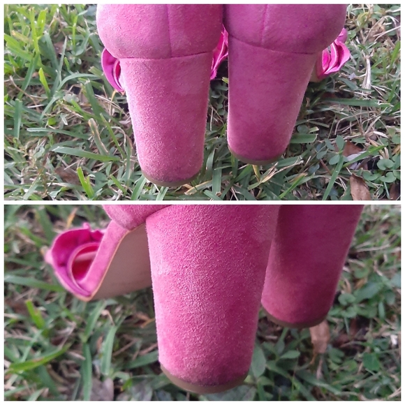 Marc Fisher Pink Pearl Open Toe Block Chunky Heels - Picture 6 of 8